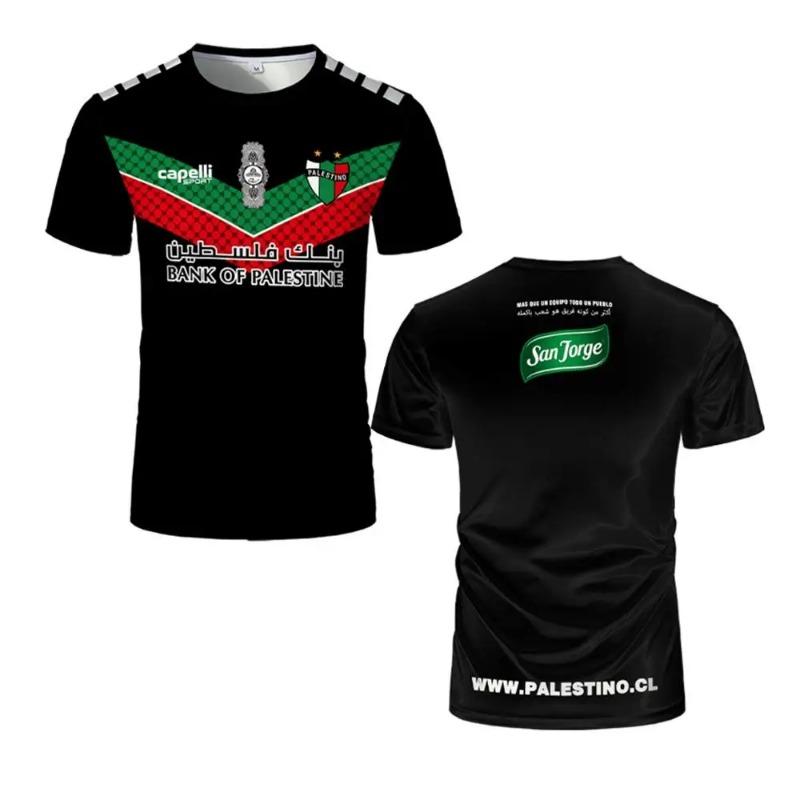 

New Palestinian Flag Jersey Summer Light Luxury Digital Breathable Printed Short-sleeved Men And Women Fashion Sports T-shirt 6XL