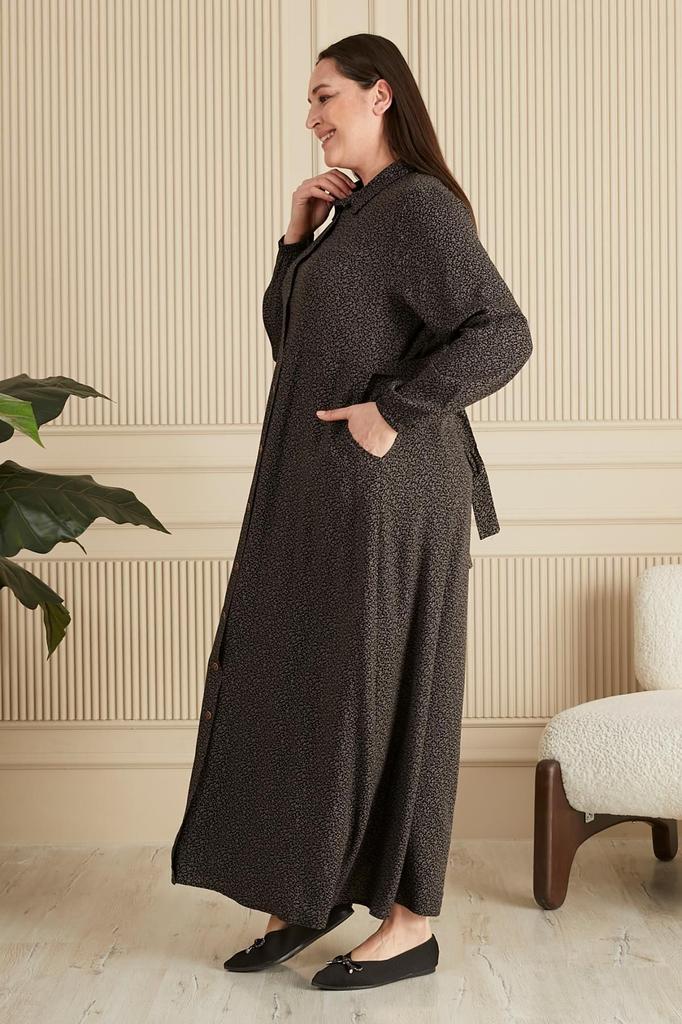 Damska sukienka w dużym rozmiarze Plus Size Chrupiący wzór Letnia sukienka hidżab