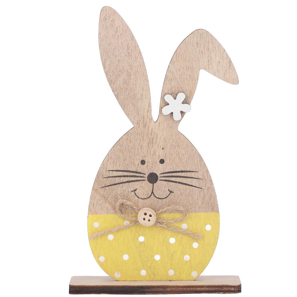 Wooden Rabbit Ornament Cute Nordic Style Desktop Bunny Decoration for Home Office Kindergarten