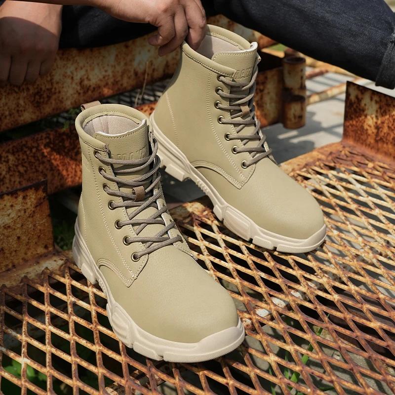 Anti-spark Welder Shoes Men's High Top Work Safety Boots Puncture Proof Construction Safety Shoes Men Platform Boots