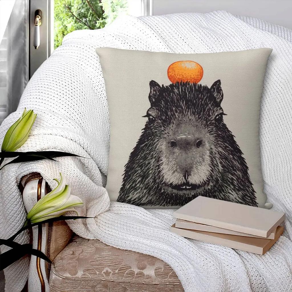 Capybara Orange Capy Yuzu Pillowcase Double-sided Printing Cushion Cover Decorative Cute Animal Pillow Case Cover Bed