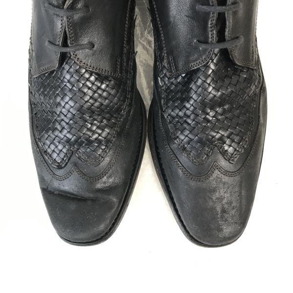 FLORIS VAN BOMMEL/Goodyear Welt Leather Wingtip Shoes/5.5G/24.5-25.0/Black/Business(USED)