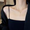 Titanium steel necklace female design sense opal pendant Korean Internet celebrity explosion collarbone chain accessories