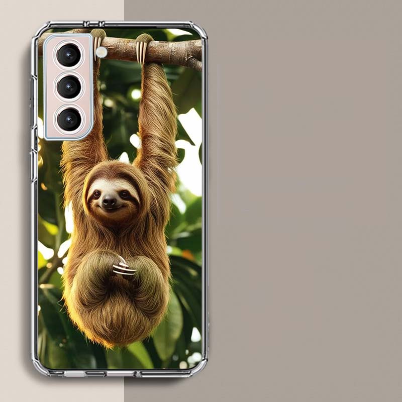Cute Sloth Phone Case For Samsung A16 A26 A36 A56 A17 A15 A25 A35 A55 A14 A24 A34 A54 A04S A05S Galaxy Note 20 10 9 8 A9 A8 A7 A