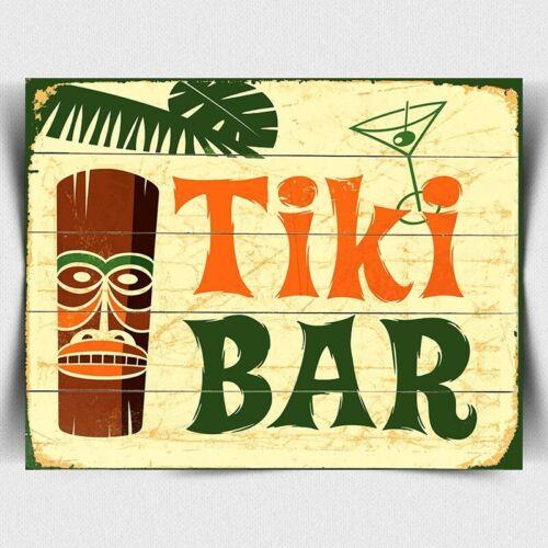 Tiki Bar Retro Metal Aluminium Sign vintage Pub Bar Kitchen Man CaveAluminum 20x30cm(7.8x11.8inch)