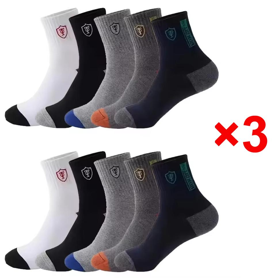 Atmungsaktive Baumwoll-Sportsocken für Herren 15/30 Paar Bambusfaser Schweißabsorbierend Deodorierend Business-Socken für Komfort