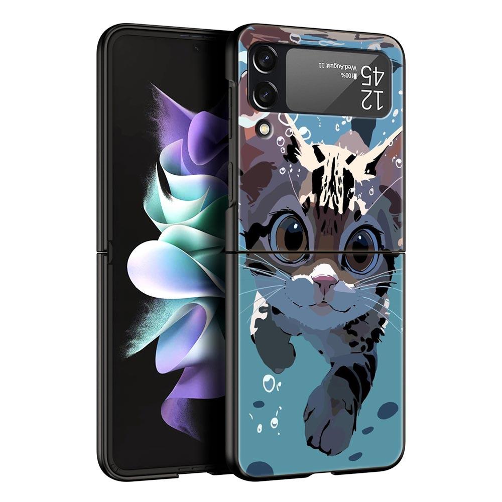 

Жесткий ПК чехол для телефона Samsung Galaxy Z Flip 7 6 5 4 Черная крышка для Galaxy Z Flip 3 Складной противоударный CAT Fundas Capas Сумки Z Flip 6