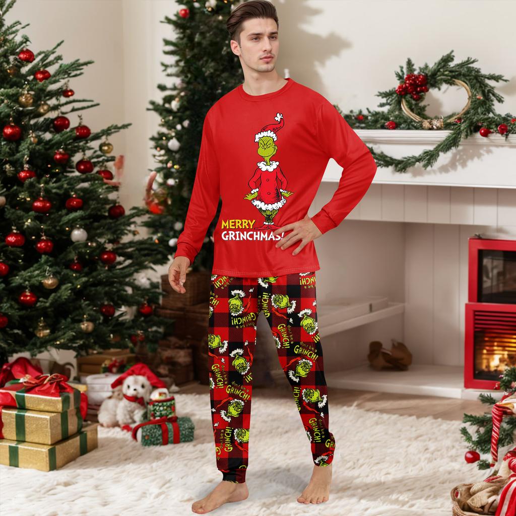 Druck Niedliches Familien-Set Pyjamas, Hauskleidung, Familien-Set Langarm-Oberteil Hosen-Set