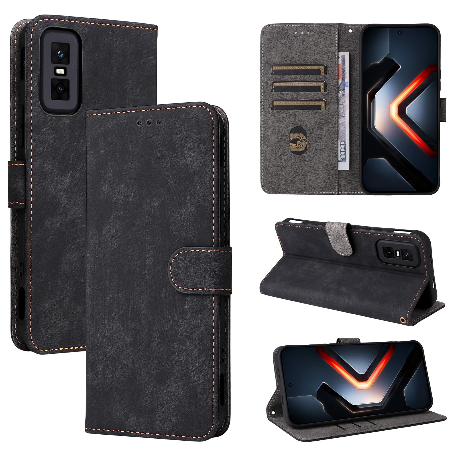 

Flip Cover for Infinix GT 30 Pro PU Leather Full-Body Protection With [RFID Blocking] Shockproof Durable Retro Phone Case for Infinix GT 30 Pro чорний
