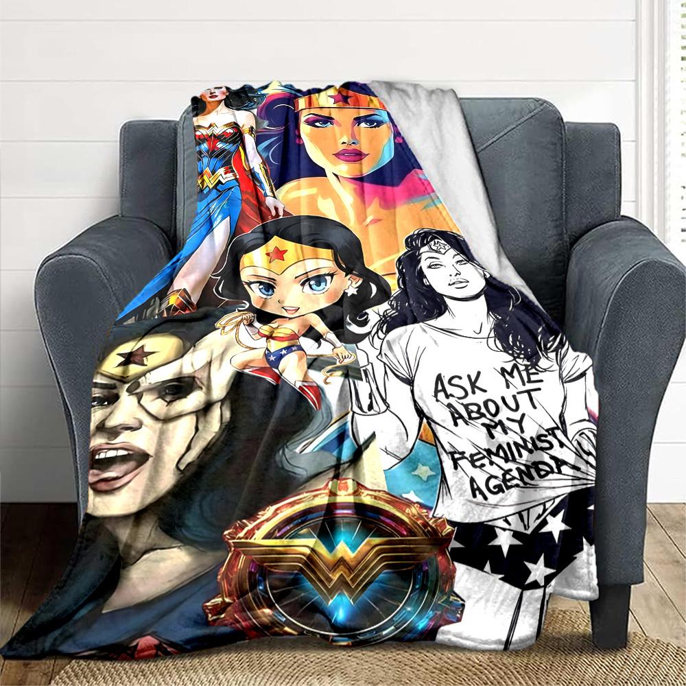 1ks Flanelová deka Wonder Woman Měkká, teplá a útulná na pohovku, postel, do kanceláře a na cesty Všestranný dárek pro každé roční období, Vánoční dárek