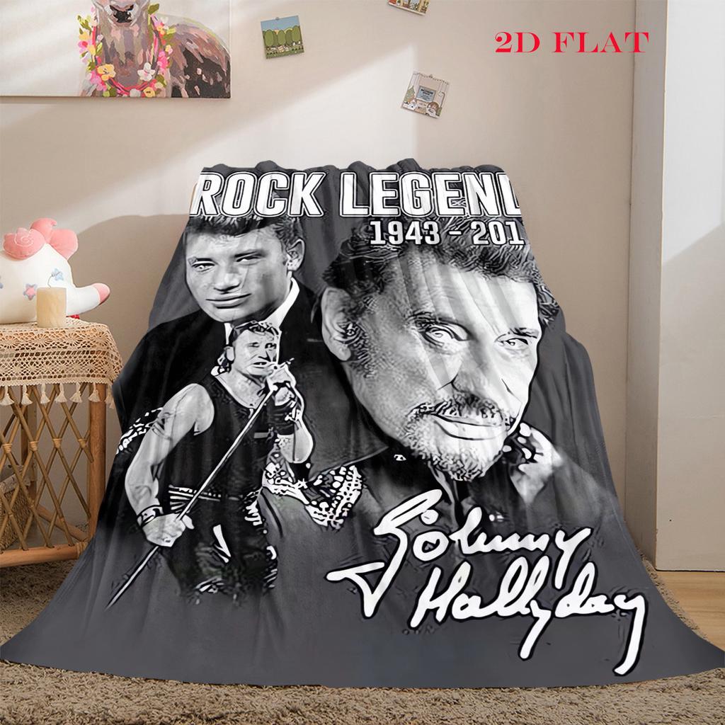 Johnny Hallyday: Rock Legend Live blanket Soft and comfortable sofa blanket Office rest blanket Machine washable sheet
