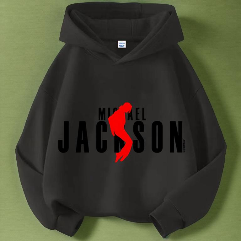 Michajackson Bad Album Print Kids Hoodie, Unisex, Vintage Hip Hop Pullover Hooded Sweatshirt, Casual Streetwear Top