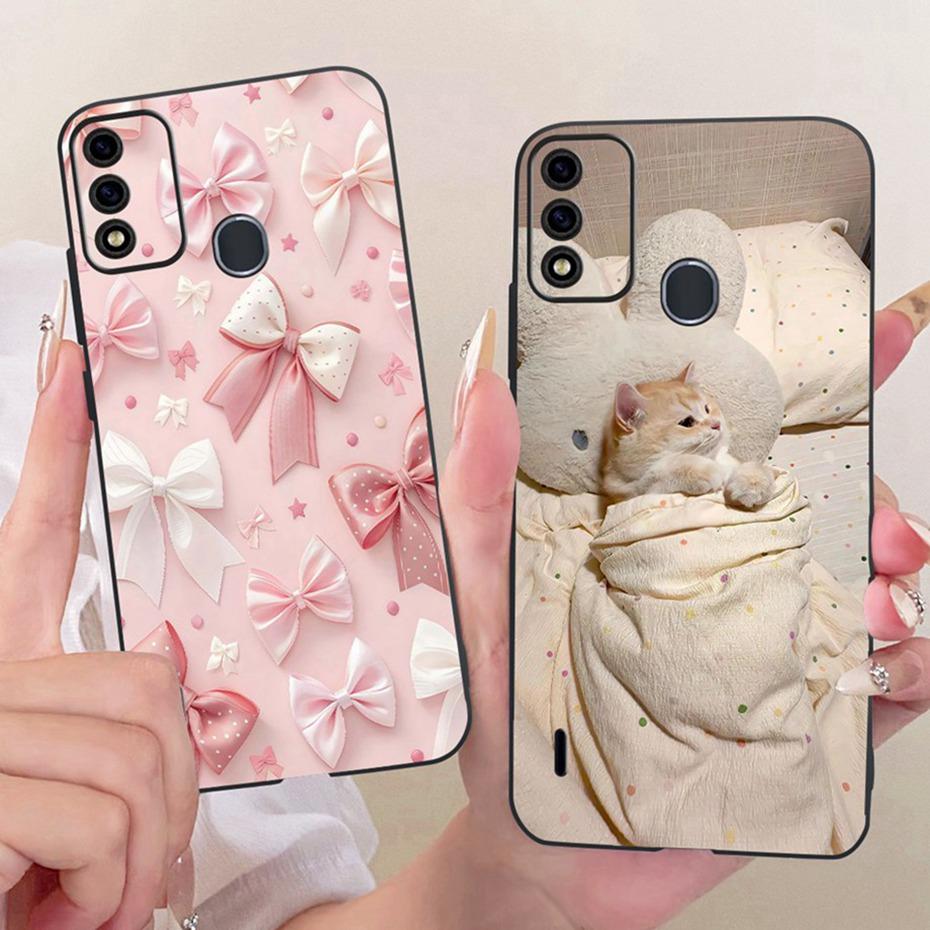 Cute Printing Phone Case For ITEL A48 Soft Black Silicone TPU Cases For Itel A48 Covers Bumpers