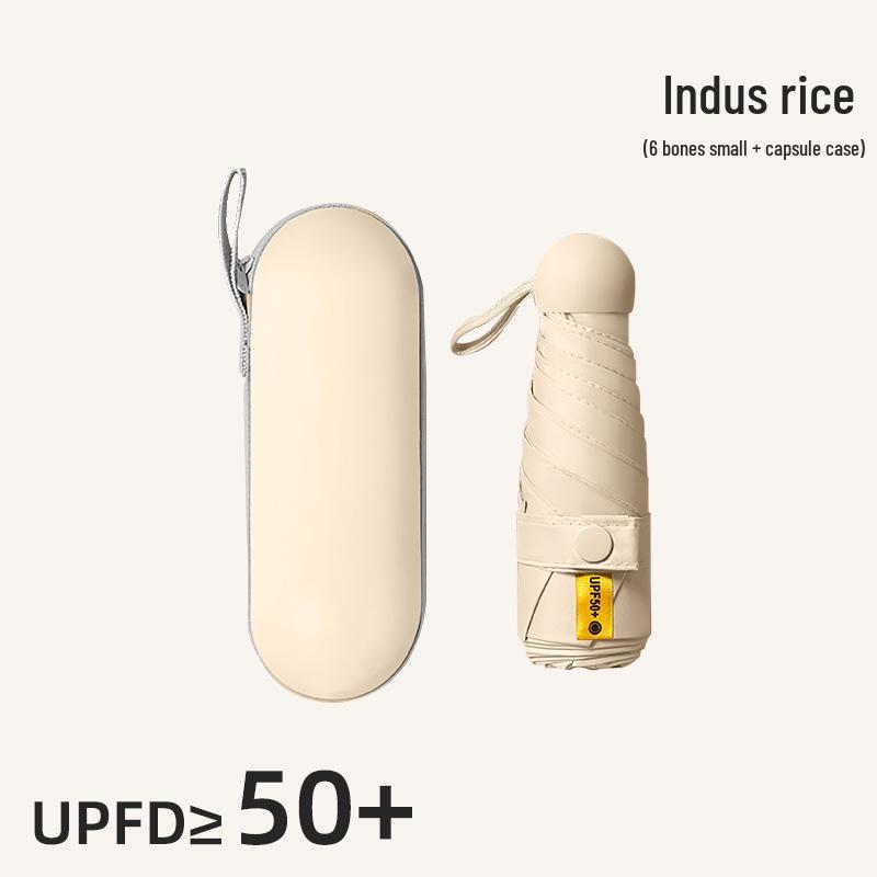 Kompakter UV-Schutz Faltbarer Regenschirm mit Schwarzer Fütterung