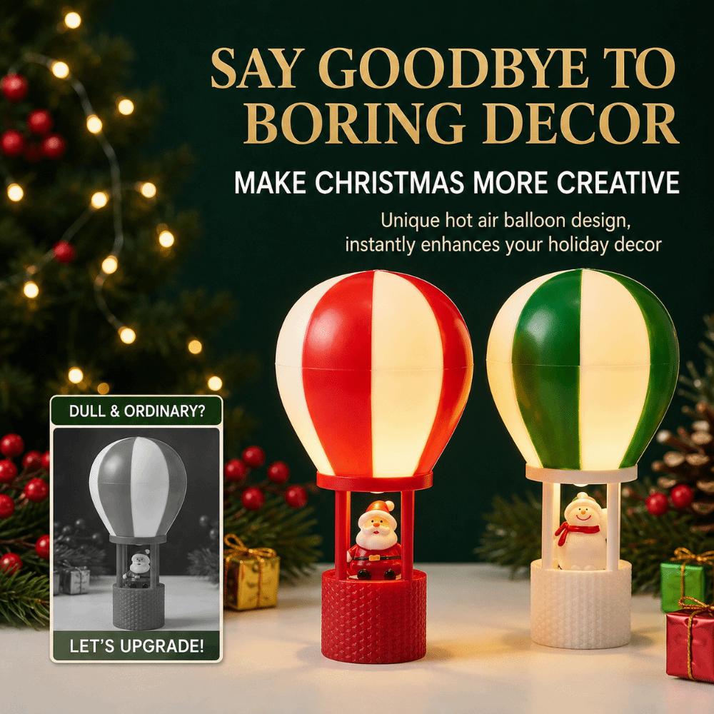Mongolfiera Decorazioni Luminose di Natale Luce Notturna a LED Pupazzo di Neve Pendente da Appendere per Natale Babbo Natale Ornamento per Albero di Natale