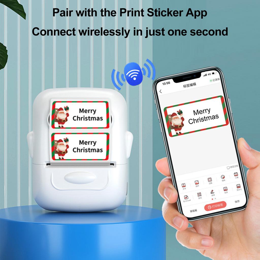 Label Maker Machine with Tape Portable Thermal Label Printer Small Rechargeable Labeler Easy To Use for Home Office Kitchen