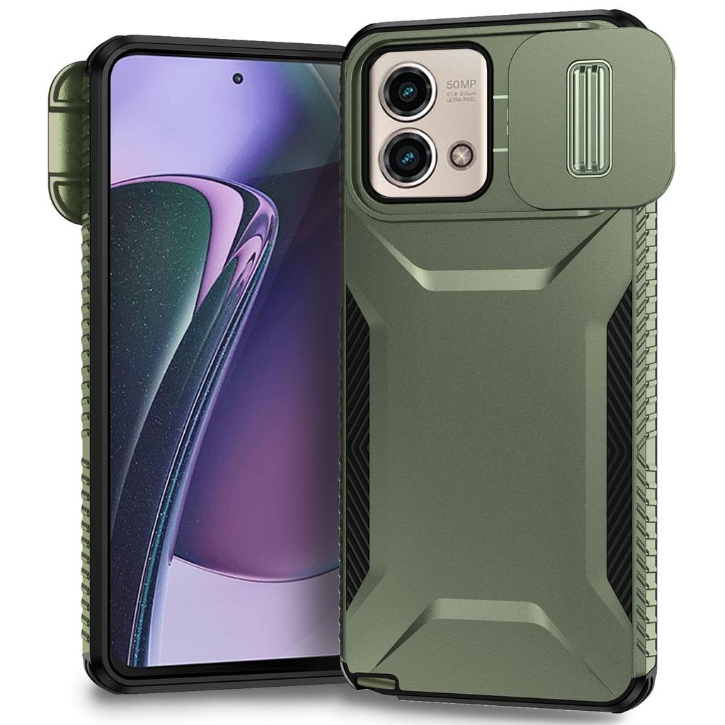 For Motorola Moto G Stylus 5G (2023) Case with Slide Camera Cover TPU+PC Phone Back Shell