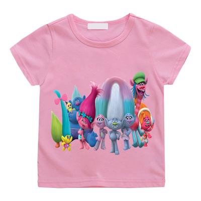 Ropa de Camiseta Trolls Globo Fantasía para Niñas Camiseta Infantil Niños 100% Algodón Mangas Cortas Tops Ropa Infantil Y2k Disfraces de Anime