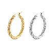 Twisted Wire Earrings Niche Design Round Stainless Steel Women's Ear Buckle Trend Simple Titanium Steel Ear Jewelry