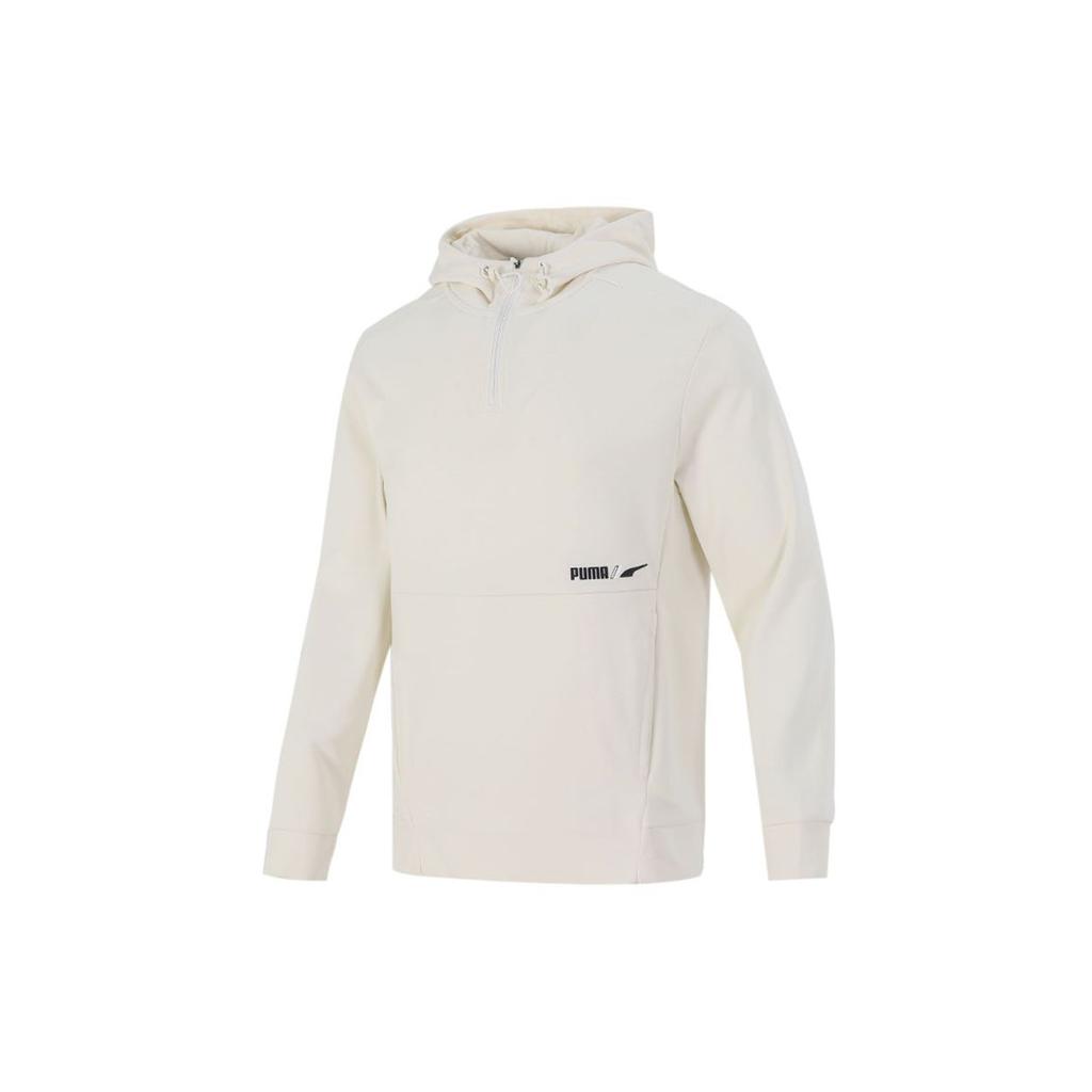 Puma Half-Zip Running Training Casual Hoodie Sweatshirt Men Tops Off-White 846535-73