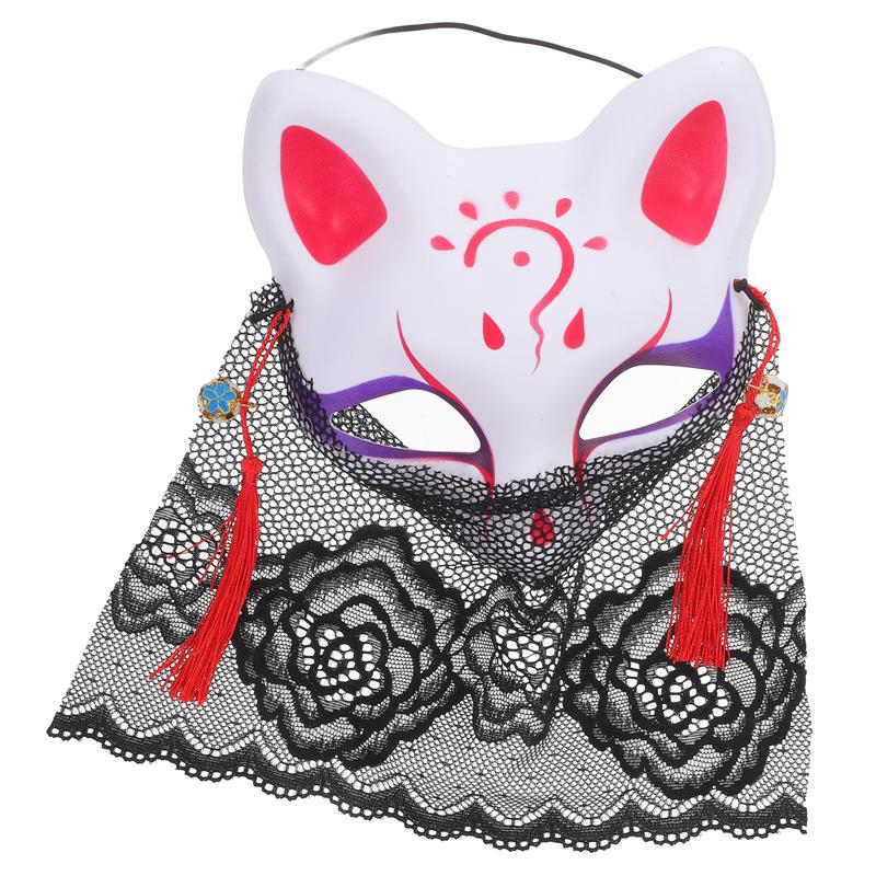 Cosplay Mask Halloween Fox Cosplay Mask Dress Up Lace Masks Masquerade Masks With Lace Veil For Halloween Festival Cosplay Props