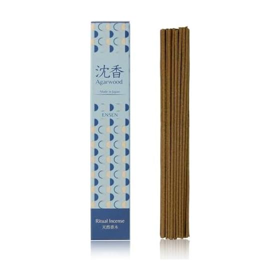 ENSEN Incense Agarwood Incense Sticks [100% Natural Fragrances] Highest Grade Tani Agarwood Made in Japan [Old Temple Scent] 20g, Approximately 60