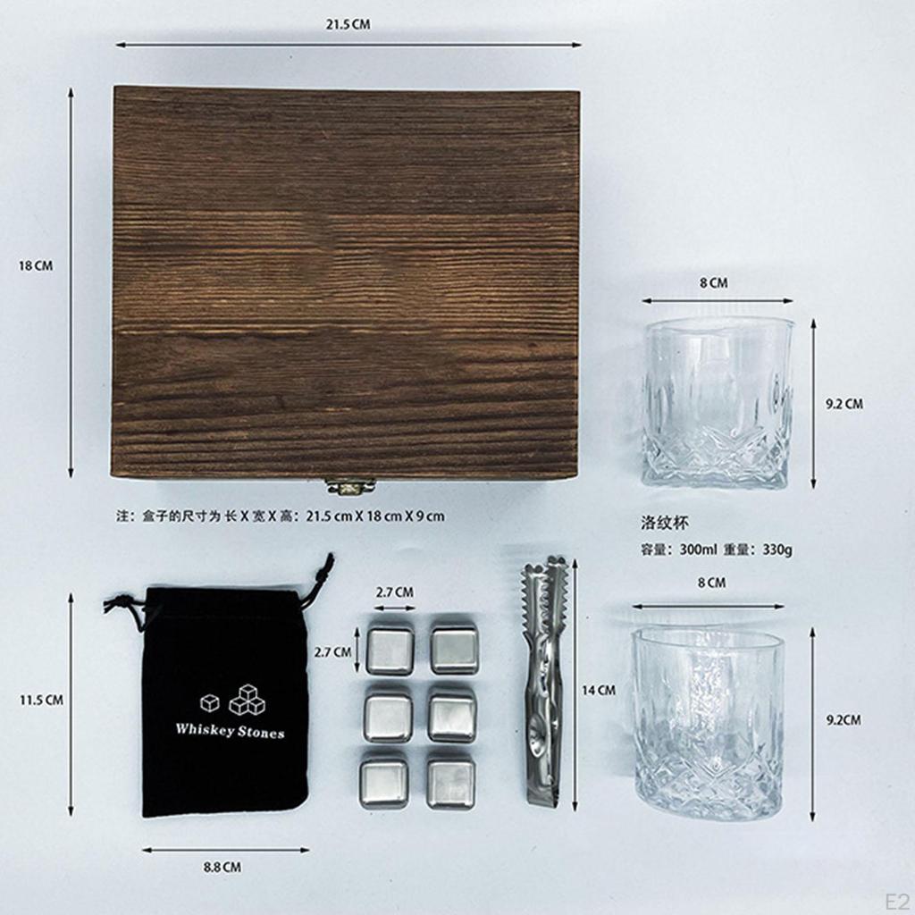 Stainless Steel Ice Cubes, Cocktail Stones, Reusable, Beverage Chilling Stones Cube for
