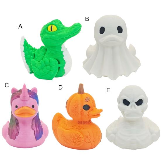 3D Printed Crocodile Duck Figurine Ghost Pumpkin Demon Duck Statue Animal Sculpture Home Office Decoration Ornament