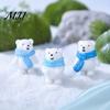 Christmas Miniature Decorations 4Pcs Polar Bear Micro Landscape Ornaments, Resin Figurines, Tiny Animal Hand Painted Models Figurines with