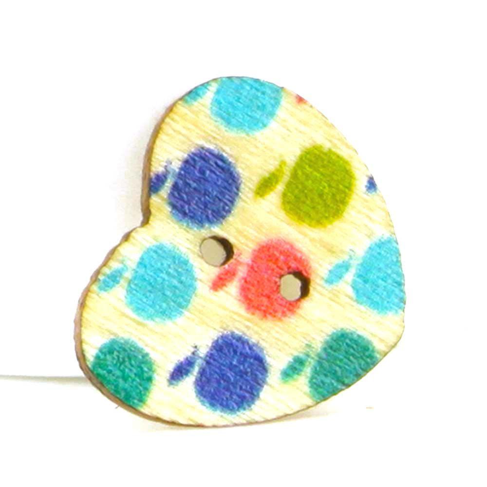 Floral Crafts Decoration Scrapbooking Wood Button Heart Shape Button Apparel Sewing Sewing Buttons
