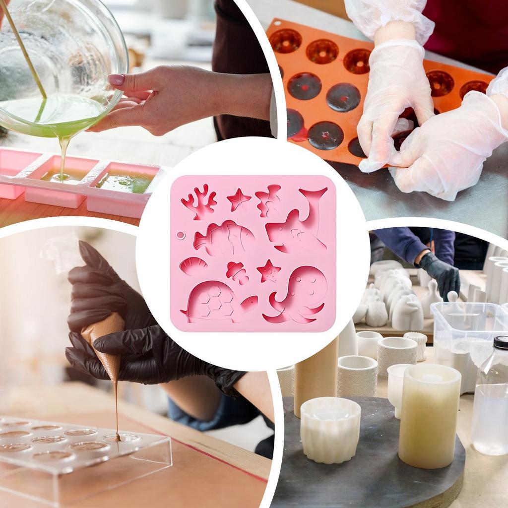 10 Cavity Silicone Chocolate Mold Baking Moulds Sea Animal Themed Silicone Candy Molds For Gummy, I Ce Cube, Cake Decorating