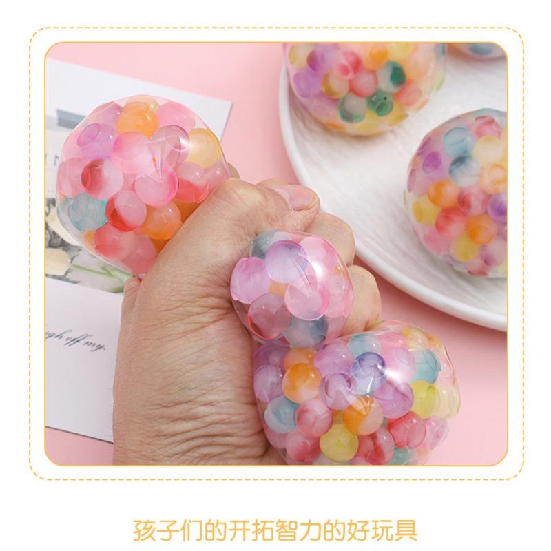 Stress Relief Ball Toy Children's Vent Grape Ball 6.0 Pattern Beads Colorful Beads Decompression Vent Ball Squeeze Pinch Fun
