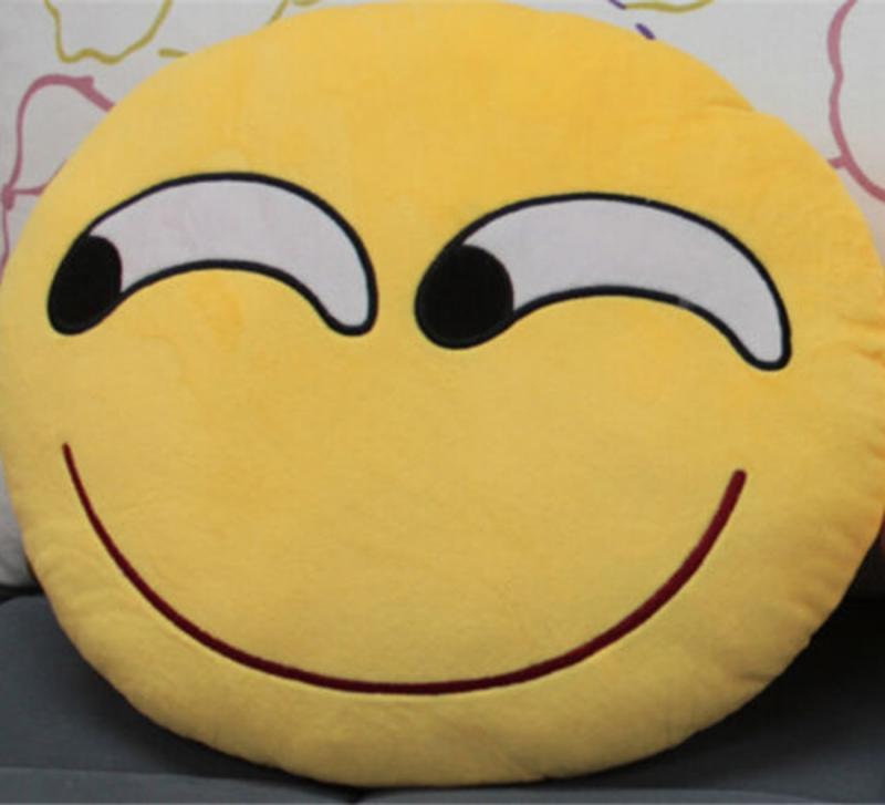 Cuscino Rotondo Emoji Emoticon Morbido Cuscino Farcito Peluche