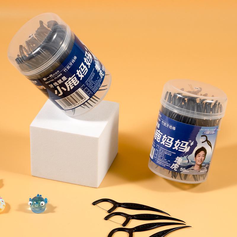 

Зубная нить Deer Mother Bamboo Charcoal Floss Picks - безопасные, гладкие зубные нити для семейного использования