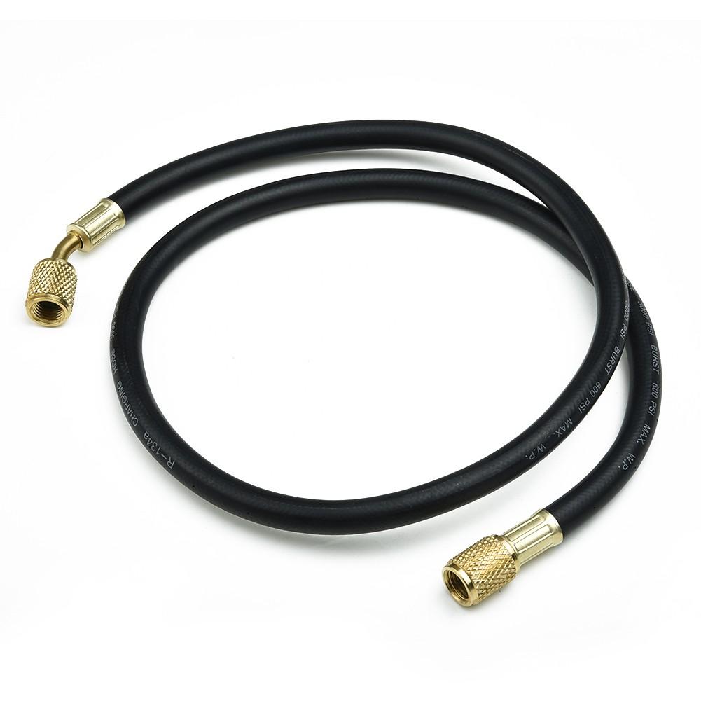 3ft Refrigeration Charging Hose 600 PSI for R410A and For R134a with 1/4 SAE Heavy Brass Fitting for Easy Access