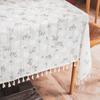 Korean Style Small Daisy Cotton Floral Tablecloth,Tea Table Decoration,Rectangle Table Cover For Kitchen Wedding Dining Room