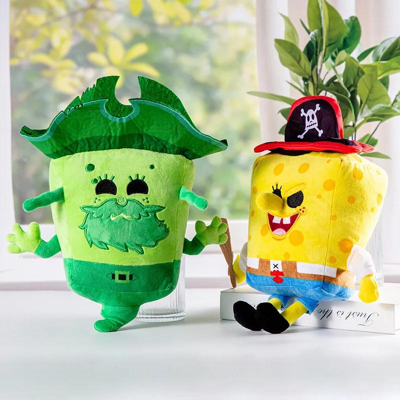 Pirate Theme Spongebob Patrick Squidward Mr Krabs Plush Toys Cartoon Anime Stuffed Dolls For Fans Birthday Gift Collectibles