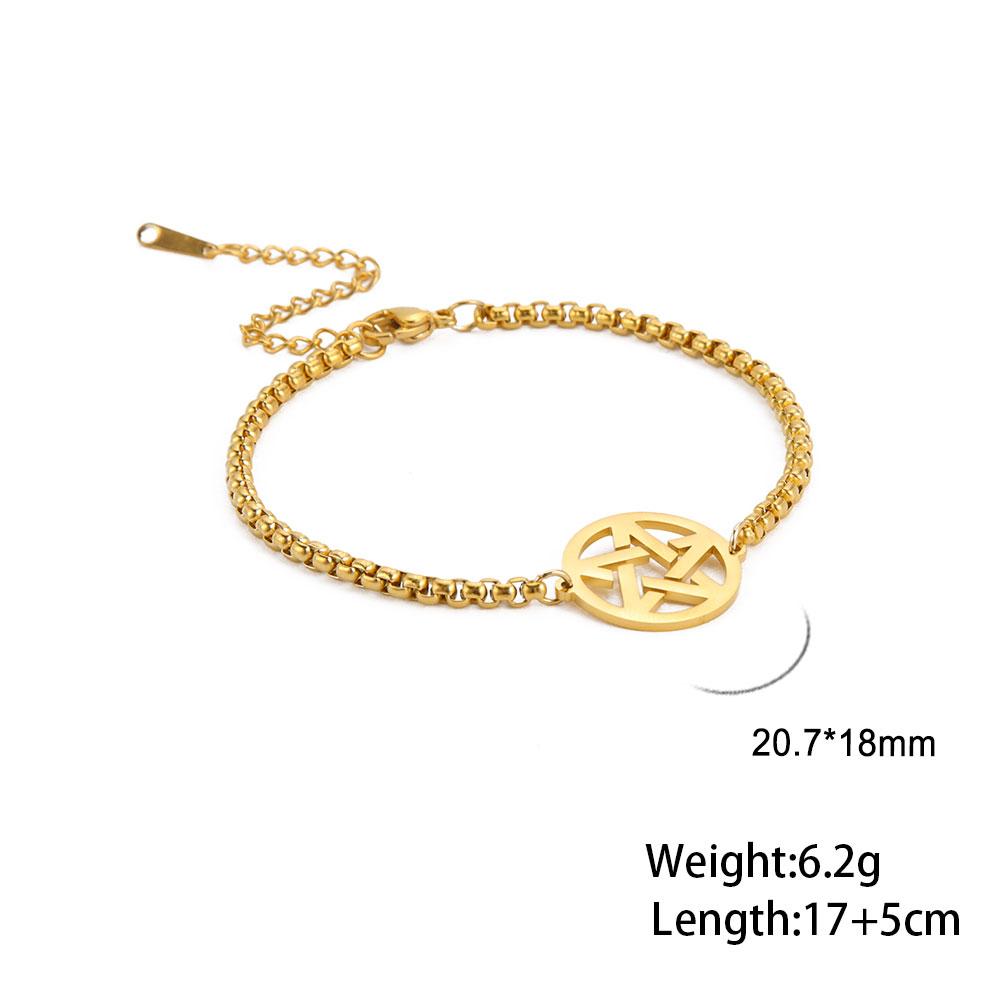 Teamer Stainless Steel Bracelet for Women Goddess Charms Pentagram Moon Wicca Jewelry Magic Pendant Pentacle Witch Amulet Gifts