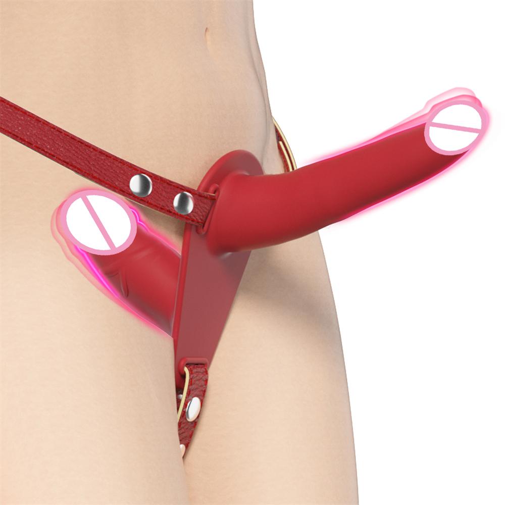 Wearable Strap On Dildo Vibrator Remote Double-heads Vibrating Penis For Women Lesbian Female Masturbator Adults Erotic Sex Toys