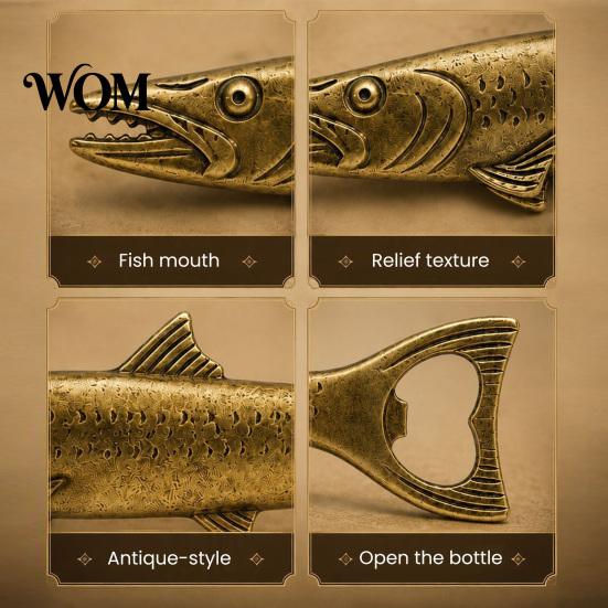 Apribottiglie Creativo in Lega Apribottiglie Pesce Rustico, Tappo con Dettagli di Squame Design di Alta Gamma per Amanti del Vino, Strumento Metallico Retrò per Bar per Birra E