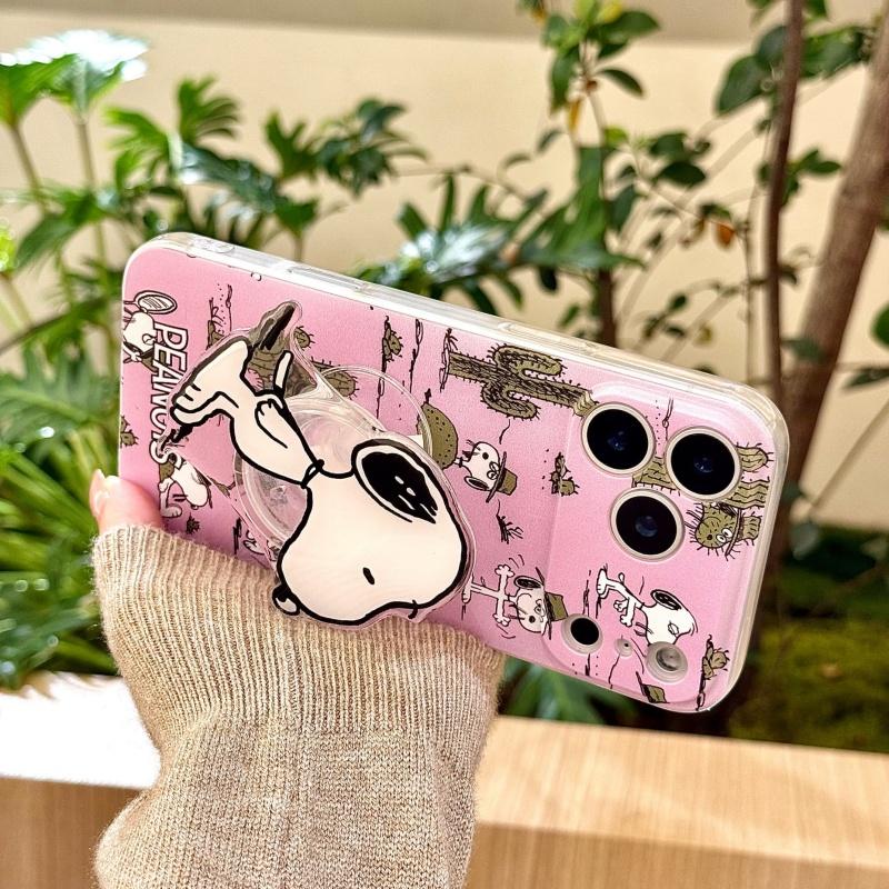 Cute Cartoon Cactus Snoopy Kite Soft TPU Phone Case For iPhone 11 12 13 14 15 16 17 Pro Max Plus Air Funny Snoopy Holder Cover