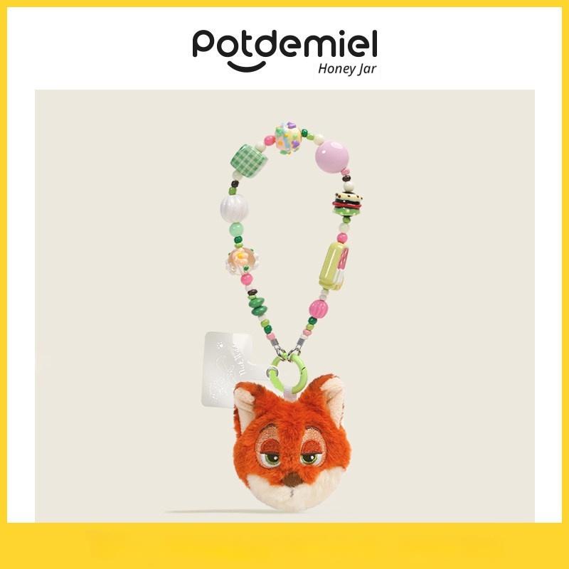 New Potdemiel Honey Jar Cute Judy Nick Strawberry Bear Mobile Phone Decorative Chain Jewelry Bag Pendant Rope Wrist Gift