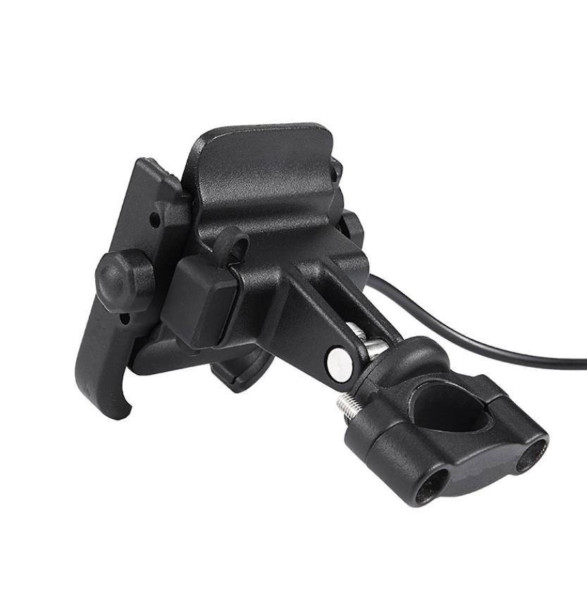 Universal Black CNC Motorcycle Handlebar Charger 4-6.8" Phone Holder Mount New