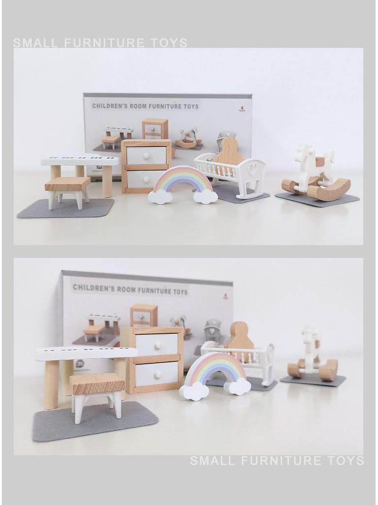 Mini Dollhouse Kitchen Set: Simulation Furniture & Food Play Scene for Kids