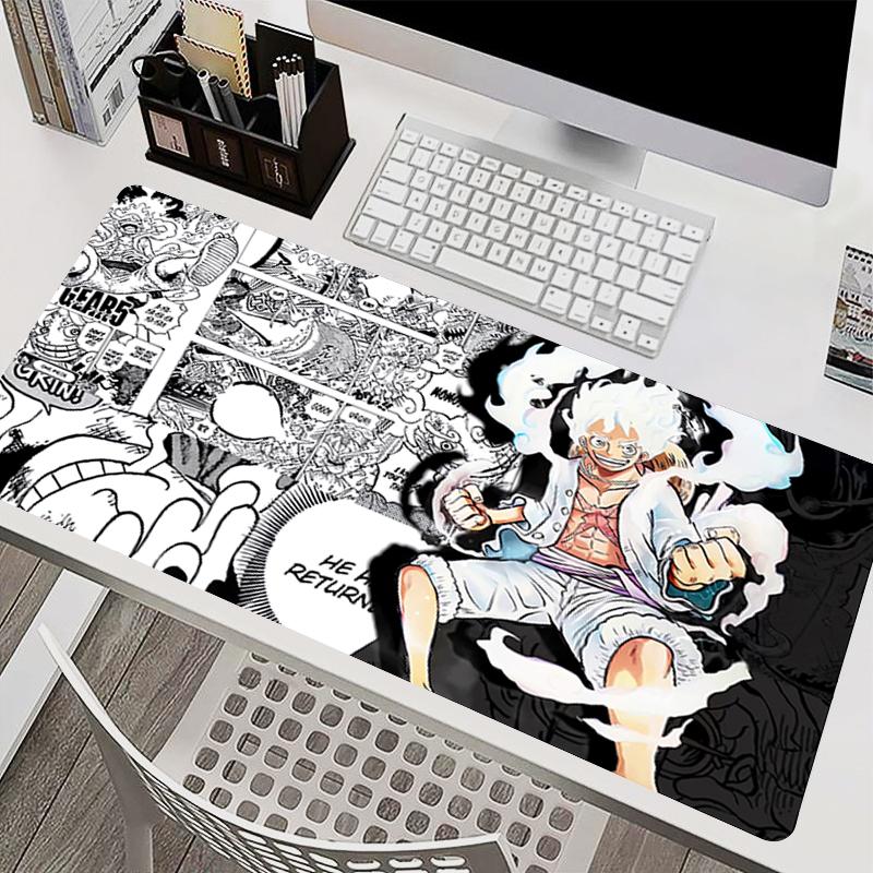Large Mouse Pad OOne PPiece Luffy Notebook Desk Mat Gaming Keyboard Pad Designed Specifically Black And White Anime Mousepad