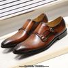 Fashion Luxury Mens Casual Shoes Elegant Office Business Wedding Dress Formal Shoe Comfortable Double Monk Strap Slip on Loafers for Men