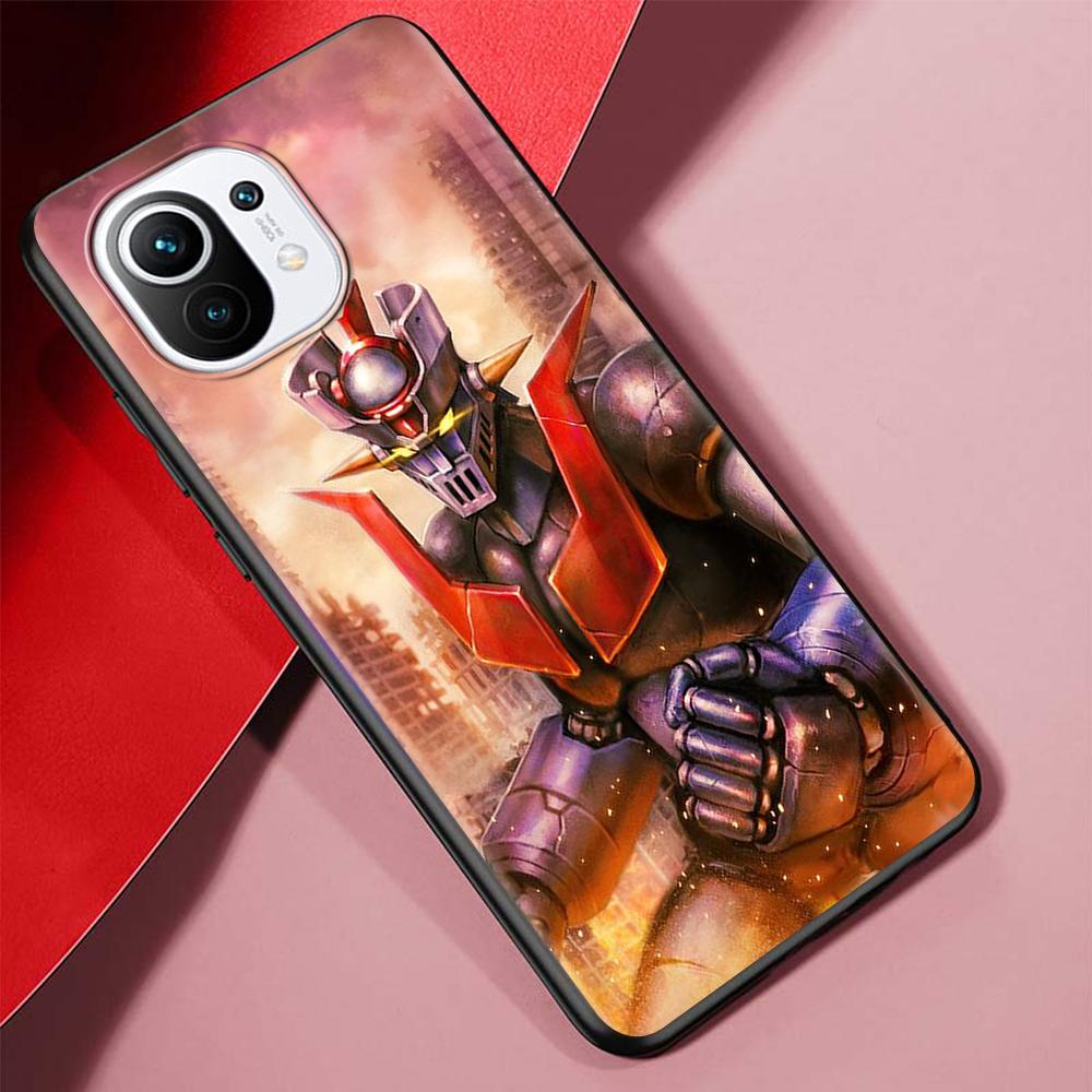 Pouzdro na mobil Manga Mazinger Z Anime pro Xiaomi Poco X3 NFC M3 Mi 11 Lite 5G 12X 11T 10T 12 Pro 9T Note 10 9 Silikonové Černé
