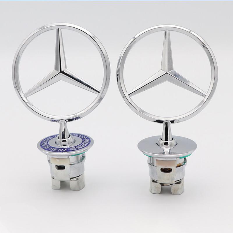 Mercedes Benz Engine Hood Chrome 3D Badge Emblem For Mercedes Benz C E S Class W204 W205 W212 W213 W211 W220 Auto Parts keychain HO1