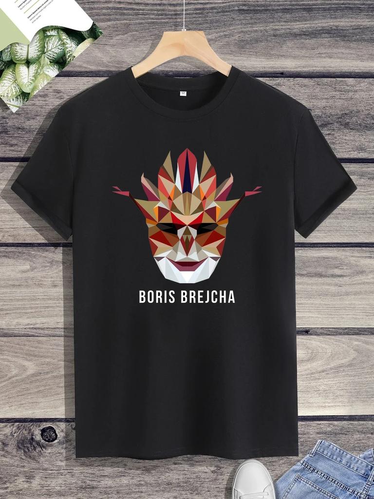 Harajuku Hip-hop Boris Brejcha DJ Maska Cool Krátké Pánské Dámské Tričko Pánské Letní Móda Hipster Y2K Horký Produkt