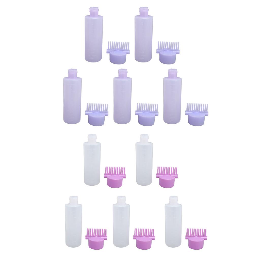 5pcs Root Comb Applicator Bottle Hair Dye Oil Applicator Bottle Applicator Brush with Graduated Scal